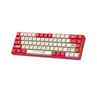 SENECESLI Mechanical Gaming Keyboard with Red Switch, 68 Keys Light Up Key Board with 17 Backlit Modes, Dual Color Design, Wired Portable Keyboard for Satisfying Typing Experience (Red and white