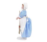SENECESLI Miniature Porcelain Man Servant Doll with Flexible Joints and Stand for 1:12 Scale Dollhouses Made of Material (maid)