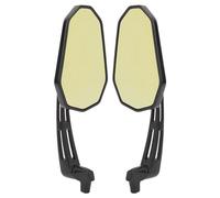 SENECESLI Motorcycle Rearview Mirrors, 1 Pair Universal Rear View Side Mirrors with 360 Rotatable Convex Glass Lens and M8 M10 Threaded Bolts for CB1000R CB1300 SV650 SV1000 (Yellow Glass)