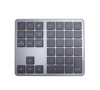 SENECESLI Number Pad, Wireless Bluetooth Dual Mode 35 Keys Rechargeable Numeric Keypad with Slim Design for Laptop PC Tablet (Grey Black)