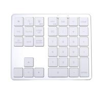SENECESLI Number Pad, Wireless Bluetooth Dual Mode 35 Keys Rechargeable Numeric Keypad with Slim Design for Laptop PC Tablet (Silver White)