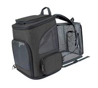 SENECESLI Pet Carrier Backpack, Expandable Dog Cat Carrier with Breathable Foldable Design for Small and Medium Sized Pets Up to 18 Lbs (Black)