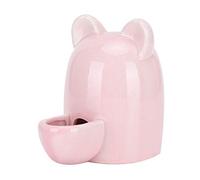 SENECESLI Pink Cute 250ML Pet Ceramics Waterer Drinking Feeder for Hamster Hedgehog Squirrel, Proof Pet Water Dispenser for Hamster