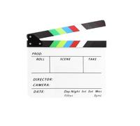 SENECESLI Professional Acrylic Clapperboard, Magnetic Film Slate with Color Bars and Whiteboard Design, for Movie Photography Video Production (White)
