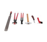 SENECESLI Professional Farrier Tools Set, 6 Pieces Alloy Horse Hoof Trimming Kit with Ergonomic Handle Design, for Farrier, Horseshoe Nail Removal and Hoof Care