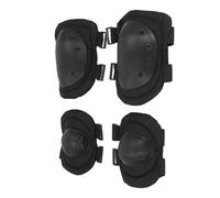 SENECESLI Professional Round Black Tactical Knee Elbow Protective Pads for Construction Work, TPE Plastic Material, 4 Pieces