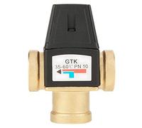 SENECESLI Thermostatic Mixing Valve, Brass 3 Way Valve for Solar Water Heater with DN20 Female Thread Connection, 35-60°C Temperature Control for Domestic Hot Water and Floor Heating, Anti