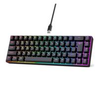 SENECESLI USB Keyboard with Russian English Letters, 68 Key RGB Backlit Gaming Mechanical Keyboard with Fast Response for PC Laptop (Black)