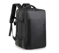 SENECESLI Vacuum Backpack Travel, 36 to 55L Expandable Water Proof Compression Bag with Laptop Compartment, Fits 17.3 Inch, Anti Theft Lock, Vacuum Pump Included, Dry and Wet Separation