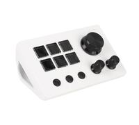 SENECESLI Visual Keyboard, 6 Keys LCD Custom Buttons Visual Keyboard with Knobs for OBS for Twitch YouTubes, Compatible with OS X and PC (White)