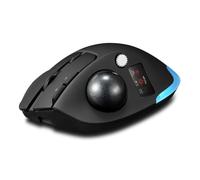 SENECESLI Wireless Trackball Mouse, Rechargeable Ergonomic Thumb Control Mouse with Color LCD Screen, Silent RGB Gaming, 8000 DPI 8 Buttons, 730mAh Battery (Black)