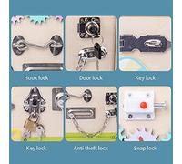 SENECESLI Wooden Busy Board for Baby Kids Basic Motor Skill Activity, Educational Learning Toy for 3-6 Year Olds, Made of Wood, Perfect Children (Multi-function busy board)