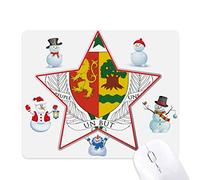 Senegal Africa National Emblem Christmas Snowman Family Star Mouse Pad