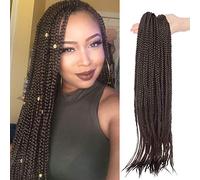 Senegal Box Braids Hair 24” Senegalese Crochet Twist Braids Synthetic Braiding Hair 24 Strands/Pack [Medium Brown]
