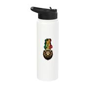 Senegal Flag Lion Senegalese Roots Stainless Steel Insulated Water Bottle