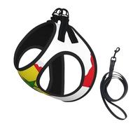 Senegal Flag Map Print Small Dog Harness And Leash Set, Adjustable Soft Vest With 360° Reflective Straps For Cats Puppy