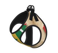 Senegal Flag Map With Green Star Print Harness Leash Set For Cat And Small Dog, Adjustable, Reflective, And Escape-Proof Vest With Soft Breathable Mesh Lining