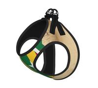 Senegal Flag Map With White Star Print Harness Leash Set For Cat And Small Dog, Adjustable, Reflective, And Escape-Proof Vest With Soft Breathable Mesh Lining