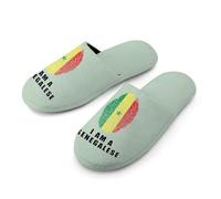 Senegal I Am A Senegalese Warm Mens Slippers Slip On Soft Fleece House Shoes Winter Indoor Outdoor