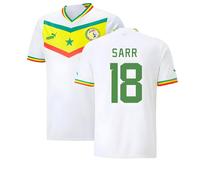 Senegal Men's 2022-2023 Home Shirt SARR 18 in White | Size: Large Senegal White L