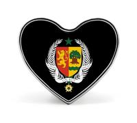 Senegalese Coat of Arms Cute Button Pins Heart Badge Cool Personalised Pattern Brooches for Bag Hat