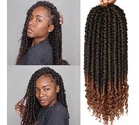 Senegalese Crochet Hair Extensions 14 Inch 8 Pack for Black Women (14 Inch (Pack of 8), T1B/30#)