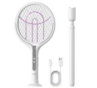 Senelux Electric Fly Swatter Rechargeable 2800V Bug Zapper with Telescopic Extendable Handle and 90 Degree Rotatable Head UV Light Auto Mosquito Killer Mode and Type C Charging for Indoors UK