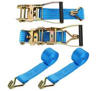 SENENQU 2 Sets Heavy Duty Ratchet Tie Down Strap, 5cm x 3m Cam Buckle Ratchet Strap, Adjustable Lashing Strap, Car Tensioning Belt, Wheel Strap with Hook for Trailer Truck - Load Capacity 2000KG