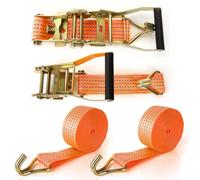 SENENQU 2 Sets Heavy Duty Ratchet Tie Down Strap, 5cm x 6m Cam Buckle Ratchet Strap, Adjustable Lashing Strap, Car Tensioning Belt, Wheel Strap with