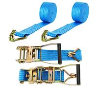SENENQU 2 Sets Heavy Duty Ratchet Tie Down Strap, 5cm x 6m Cam Buckle Ratchet Strap, Adjustable Lashing Strap, Car Tensioning Belt, Wheel Strap with Hook for Trailer Truck - Load Capacity 5000KG