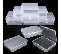 SENENQU 24 Pack Small Clear Plastic Storage Containers Box with Lid, Mini Rectangular Storage Box, Transparent Storage Case Organizer for Bead Pill Candy Craft Jewellery - 4.5 x 3.3 x 1.1 inch