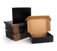 SENENQU 30 Pack Black Cardboard Shipping Boxes, 7 x 5 x 2 inch Corrugated Postal Boxes for Posting, Small Parcel Boxes Packaging Box for Business Mailing Shipping Storing