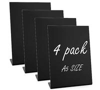 SENENQU 4 Pack A5 Mini Chalkboard Signs, 15 x 21cm Plastic Tabletop Menu Chalk Boards with Stand, Small Display Blackboards Reserved Signs for Tables Wedding Party Buffet