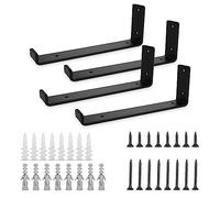 SENENQU 4 Pack Heavy Duty Shelf Brackets, 225mm x 110mm x 40mm Metal Scaffold Board Shelf Brackets, Industrial Shelving Brackets for Shelves | Matching Screws & Anchors Included