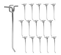 SENENQU 40PCS Pegboard Hooks, 15cm Metal Perforated Board Hooks, Heavy Duty Hanging Pegboard Accessories, Single Shelving Peg for Retail Store Supermarket Kitchen Garage - Silver