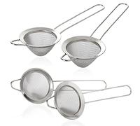 SENENQU 4pcs Tea Strainers for Loose Tea, Stainless Steel Fine Mesh Strainers, Conical Fine Strainers Cocktail Sieve for Tea Bar Juice Food Flour Sugar Spices - Silver