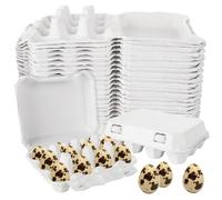 SENENQU 50 Pack Quail Egg Cartons, 3x4 Dozen Quail Egg Carton, Blank Natural Pulp Quail Eggs Container Holder Reusable for 12 Count Quail Egg Carton Storage Tray for Refrigerator