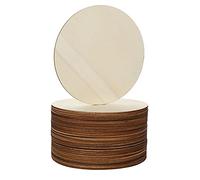 SENENQU 50pcs 15cm Wooden Discs, 6 Inch Unfinished Wood Circles, Round Wooden Discs for Crafts, Natural Blank Wood Slices for DIY Craft Decorations Ornaments - 3mm Thick