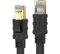 Senetem Cat 8 Ethernet Cable 50FT, High Speed 40Gbps 2000Mhz Flat Internet Network Patch Cord, RJ45 Shielded Outdoor&Indoor LAN Cable, Compatible for Gaming, PC, PS5/4/3, Xbox, Modem, Router