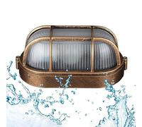 SENFAY Oval Bulkhead Light Outdoor Wall Light Nautical Design E27 Wall Lampe Vandal-Resistant Wall Mounted/Ceiling Lighting, IP44 Rated - Perfect for Porch, Driveway, Pathways, Patio & Garden