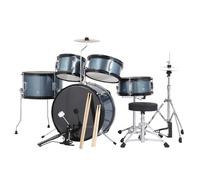 Senfot Drum Set for Musical Instruments, Five Piece Drums with Bass Drum, Tom-Tom, Snare, Cymbals, Hi-Tone Drum, Sticks, Base Pedal and Stool, Beginner Set, Blue
