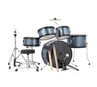 Senfot Drum Set for Musical Instruments, Junior DrumsSets with Bass, Tom-Tom, Snare, Cymbals, Hi-Tone, Sticks, Base Pedal and Stool, Beginner Set Black (Red, 3-Piece) (5-Piece, Blue)