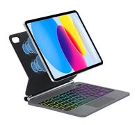 SENGBIRCH Magic Keyboard Case for iPad A16 11th Gen 2025/10th 10.9" 2022 - UK Layout 7 Colors Backlit Trackpad Bluetooth Keyboard, Floating Magnetic Design Cover for iPad 10th, Black
