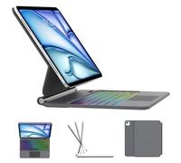SENGBIRCH Magic Keyboard Case for iPad Air 11-inch (M3 2025,M2 2024) & iPad Pro 11-inch 4th/3rd/2nd/1st Generation & iPad Air 6th/5th4th Generation (10.9 inch), Colors Backlit, Precise Trackpad, Grey