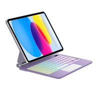 SENGBIRCH Magic Keyboard for iPad 11th A16 2025 - UK Layout 7 Colors Backlit Multi-Trackpad Bluetooth Keyboard, Floating Magnetic Design, Cover for iPad 10th 10.9 inch 2022, Purple