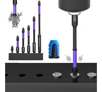 SENGHUI D1 Anti-Slip and Shock-Proof Bits with Phillips Screwdriver Bits-Upgraded High Hardness and Strong Magnetic Bit,Non-Slip 1/4 Inch Hex Shank Cross Impact Driver Bit Set(6Pcs/Set+1Bit Holder)