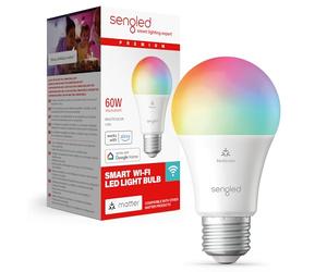 Sengled LED Smart Light Bulb (E27), Matter-Enabled, Multicolour, Works with Alexa, 60W Equivalent, 800LM, Instant Pairing, Matter-Compatible Platform Required, 2.4 GHz, Wi-Fi, 1-Pack