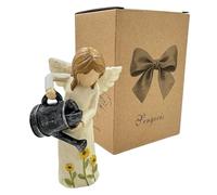 Sengocis Garden Angel Statue - Hand-Carved Resin Figurine with Watering Can, Small Collectible Decor for Gardeners, Mothers, Teachers - Perfect Birthday/Thank You/Moving Gift