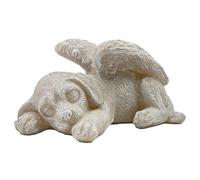 Sengocis Small Dog Angel Pet Memorial Grave Marker Tribute Statue，Resin Sleeping Dog Statue with Wings for Garden,Indoor,Pet Grave Markers,and Loss of Dog Sympathy Gift