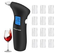 Sengwer Digital Alcohol Detector with LCD Display and 12 Mouthpieces - Portable Breathalyzers for Accurate and Fast Testing